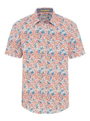 Short-sleeved-shirt-with-floral-pattern,-Regular-Fit