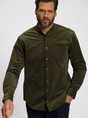 Corduroy shirt with a standing collar, Flexnamic