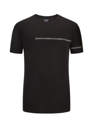 T-shirt with reflective logo stripe