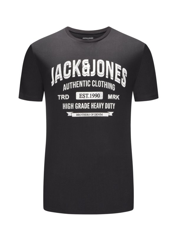 Levně Jack & Jones, Tričko z bavlny s potiskem loga Černá