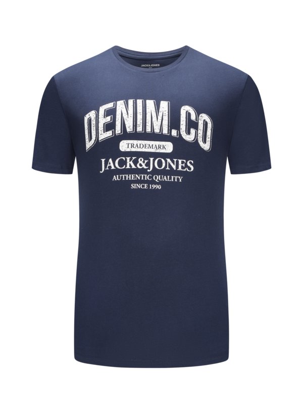Levně Jack & Jones, Tričko z bavlny s potiskem loga NámořnickáModrá