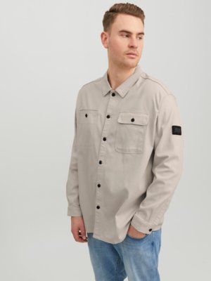 Shirt jacket in cotton stretch