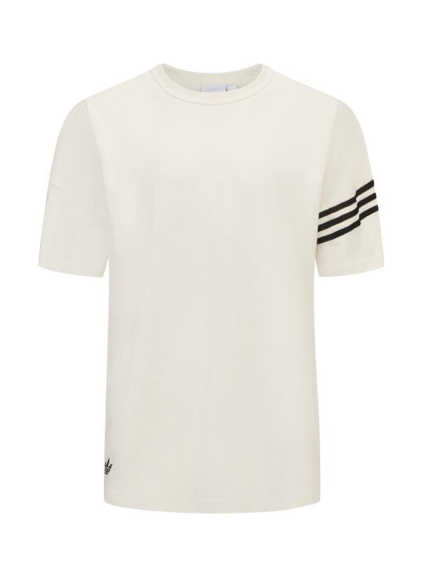 Levně Adidas, Tričko z bavlny s prvky loga Béžová