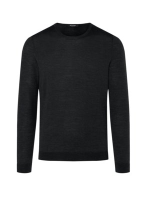 Leichter Merino-Pullover mit Seide und Kaschmir und O-Neck