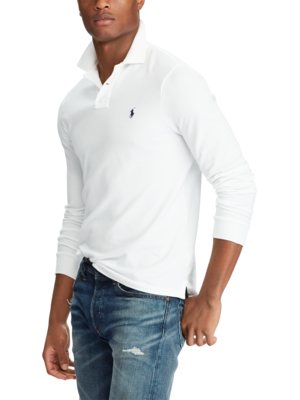 Langarm-Poloshirt, Custom Slim Fit