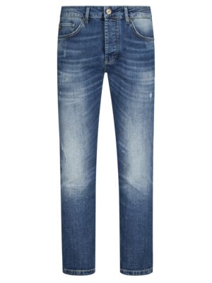 Jeans-mit-modischen-Abrieben,-Slim-Fit