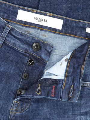 Jeans-Jungbusch-mit-Distressed-Details,-Tapered-Fit
