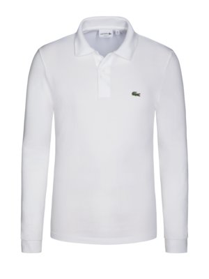 Langarm Poloshirt mit Krokodil-Aufnäher, Classic Fit