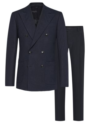 Zweireihiger Baukastenanzug aus Leinen, Slim Fit