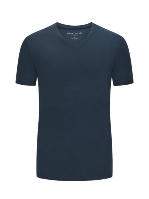 T-Shirt-aus-Modal-mit-Stretchanteil-und-V-Ausschnitt-