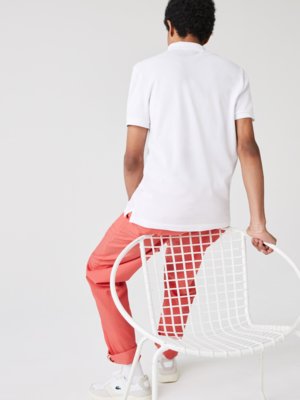 Unifarbenes-Poloshirt-in-Piqué-Qualität,-Slim-Fit
