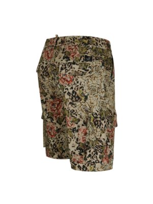 Cargoshorts mit floralem Allover-Print