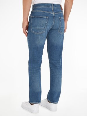 Denim-Jeans mit Stretchanteil im Washed-Look, Straight Fit