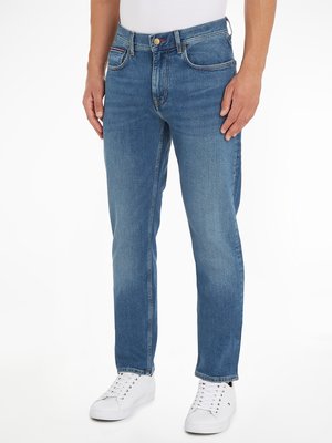 Denim-Jeans-mit-Stretchanteil-im-Washed-Look,-Straight-Fit