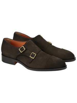 Edler Doppel-Monkstrap Loafer aus Wildleder, Antik-Look