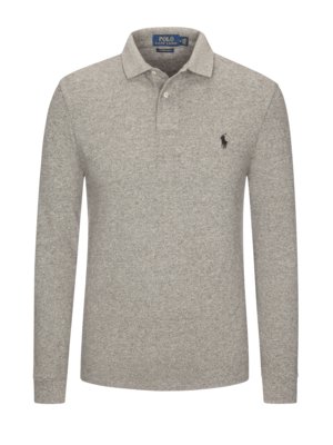 Langarm-Poloshirt Custom Slim Fit in Piqué-Qualität  