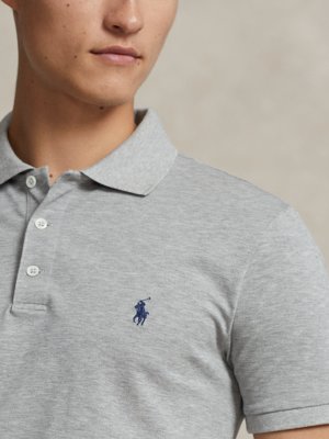 Poloshirt Slim Fit in Mesh-Qualität