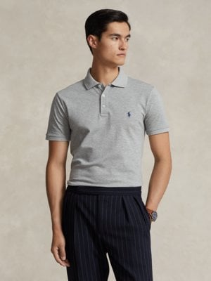 Poloshirt Slim Fit in Mesh-Qualität