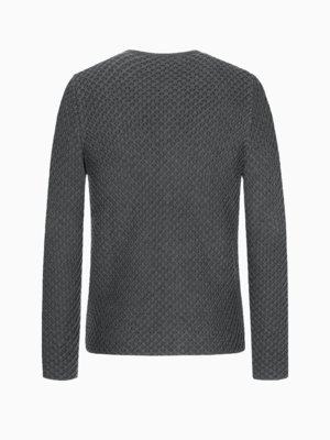 Trachtenstrickjacke aus Schurwolle mit Rautenstruktur