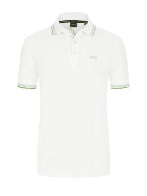 Poloshirt in Piqué-Qualität mit Kontrast-Streifen, Regular Fit