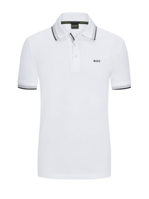 Poloshirt in Piqué-Qualität mit Kontrast-Streifen, Regular Fit