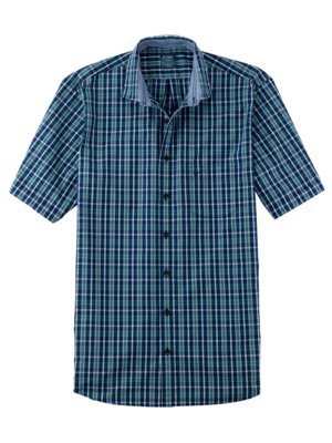 Casual Modern Fit Kurzarm-Freizeithemd mit Karo-Muster