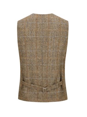 Weste in Harris Tweed-Qualität mit Fischgrät- und Karomuster