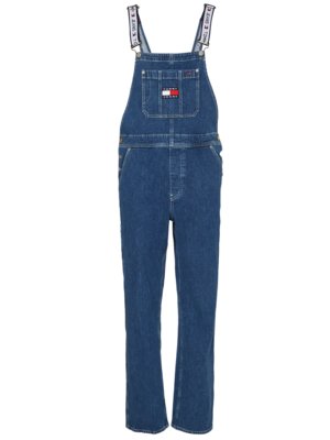 Jeans Latzhose im elastischen Baumwoll-Hanf-Mix