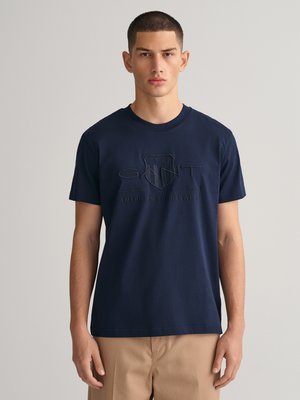 T-Shirt-aus-Baumwolle-mit-großer-Bruststickerei-