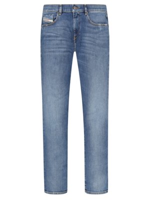 Jeans Strukt mit Distressed-Elementen, Slim Fit
