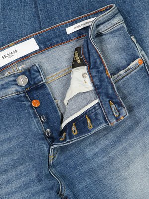 Jeans-im-Used-Look-mit-Stretchanteil,-Slim-Fit