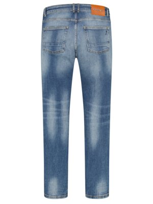 Jeans-im-Used-Look-mit-Stretchanteil,-Slim-Fit