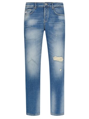 Jeans in Distressed-Optik mit Stretchanteil, Slim Fit