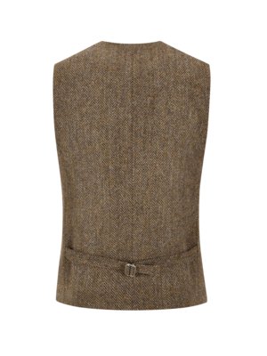 Weste aus Harris Tweed mit Reverskragen und Fischgrät-Muster