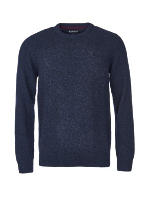 Pullover mit Seidenanteil und Label-Stickerei