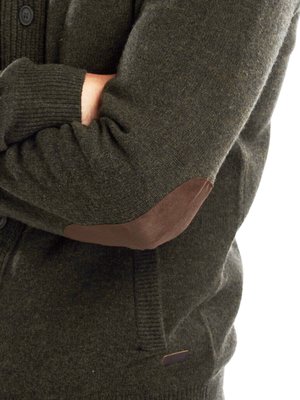 Strickjacke aus Wolle mit Ellenbogenpatches