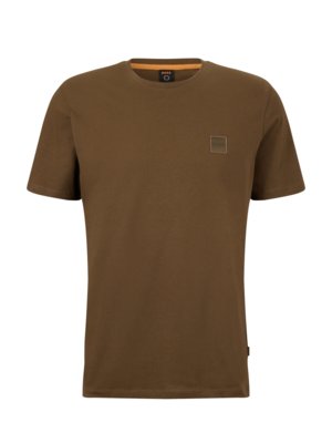 T-Shirt mit O-Neck und kleinem Logo-Patch