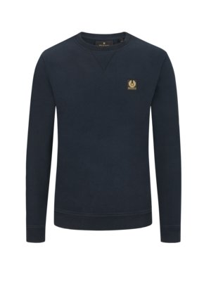 Sweatshirt-aus-Baumwolle-mit-Logo-Emblem,-O-Neck