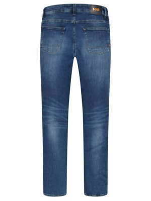 Softe-Jeans-mit-Stretchanteil-in-Used-Optik,-Slim-Fit