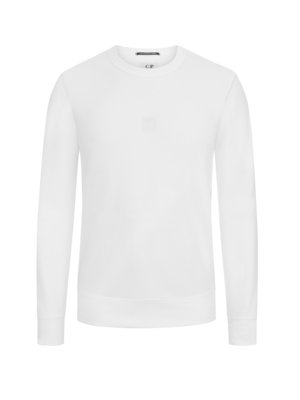 Sweatshirt-mit-Stretchanteil-und-Logo-Emblem-