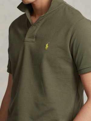 Poloshirt aus Baumwolle mit Logo-Stickerei, Custom Slim Fit