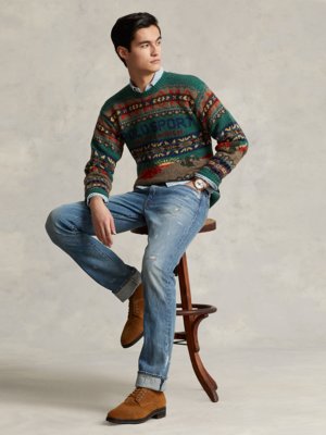 Jeans aus Baumwolle im Used-Look, Varick Slim Straight