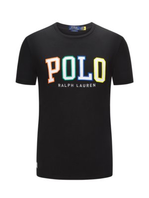 T-Shirt-mit-farbigen-Label-Stitching-in-Classic-Fit