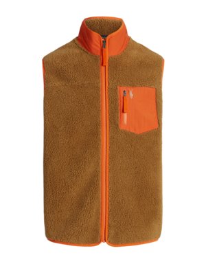 Weste-in-Teddy-Fleece-Qualität-mit-Brusttasche