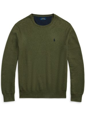 Pullover-aus-Baumwolle-in-Perlstrickmuster