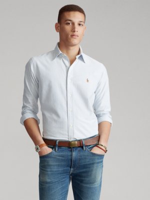Slim-Fit-Oxford-Hemd-mit-Streifen-Muster