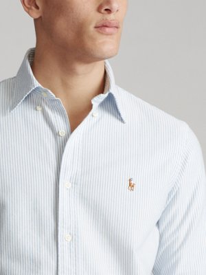 Slim-Fit-Oxford-Hemd-mit-Streifen-Muster