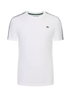 T-Shirt aus Baumwolle mit Label-Streifen auf Schulter und Arm