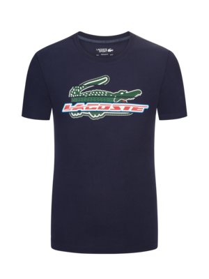 T-Shirt-aus-einem-Baumwollgemisch-mit-großem-Logo-Print