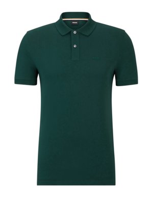 Unifarbenes Piqué-Poloshirt mit kleiner Label-Stickerei